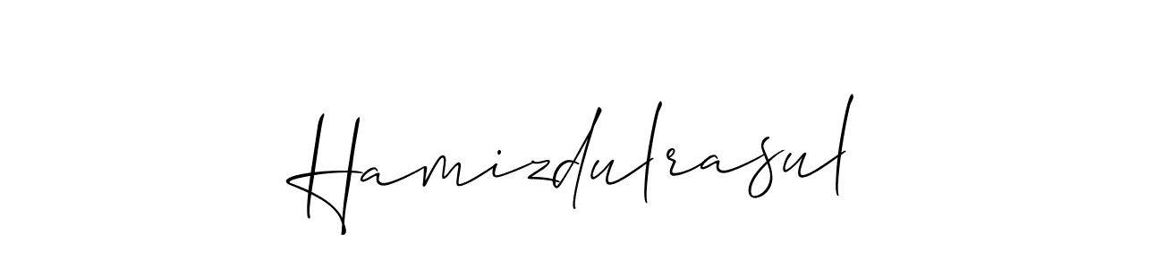 Use a signature maker to create a handwritten signature online. With this signature software, you can design (Allison_Script) your own signature for name Hamizdulrasul. Hamizdulrasul signature style 2 images and pictures png