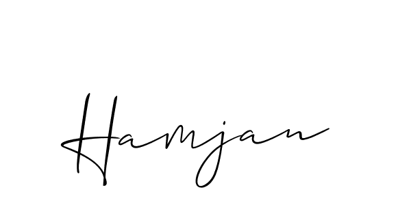 It looks lik you need a new signature style for name Hamjan. Design unique handwritten (Allison_Script) signature with our free signature maker in just a few clicks. Hamjan signature style 2 images and pictures png