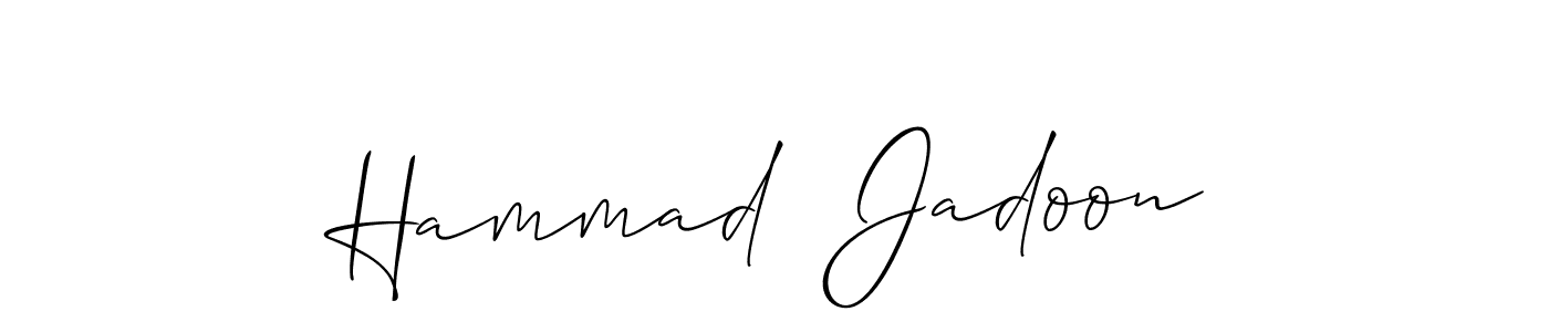 The best way (Allison_Script) to make a short signature is to pick only two or three words in your name. The name Hammad  Jadoon include a total of six letters. For converting this name. Hammad  Jadoon signature style 2 images and pictures png