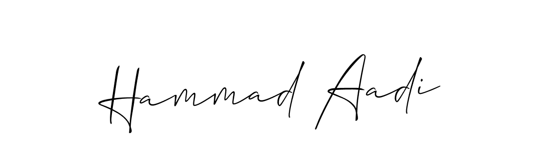 How to make Hammad Aadi signature? Allison_Script is a professional autograph style. Create handwritten signature for Hammad Aadi name. Hammad Aadi signature style 2 images and pictures png