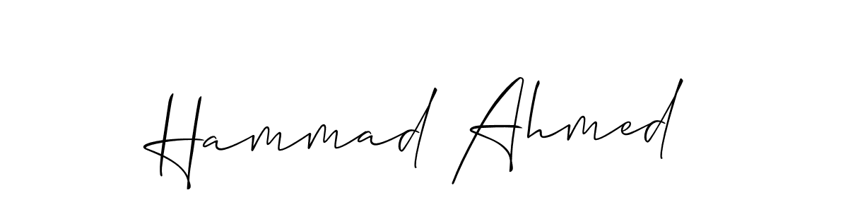 Use a signature maker to create a handwritten signature online. With this signature software, you can design (Allison_Script) your own signature for name Hammad Ahmed. Hammad Ahmed signature style 2 images and pictures png