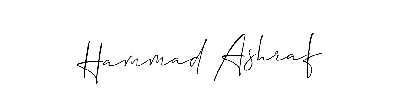 Also You can easily find your signature by using the search form. We will create Hammad Ashraf name handwritten signature images for you free of cost using Allison_Script sign style. Hammad Ashraf signature style 2 images and pictures png