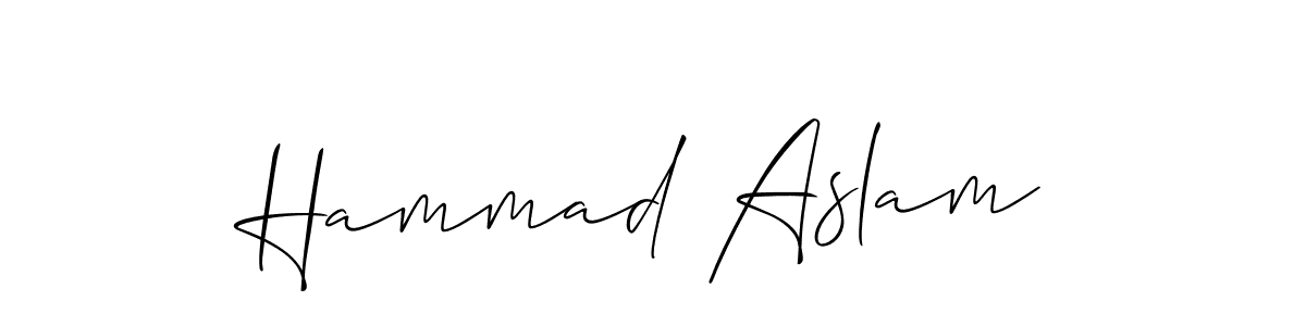 How to make Hammad Aslam name signature. Use Allison_Script style for creating short signs online. This is the latest handwritten sign. Hammad Aslam signature style 2 images and pictures png