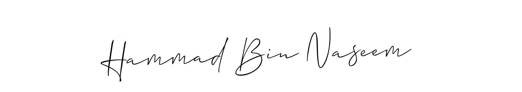 Create a beautiful signature design for name Hammad Bin Naseem. With this signature (Allison_Script) fonts, you can make a handwritten signature for free. Hammad Bin Naseem signature style 2 images and pictures png