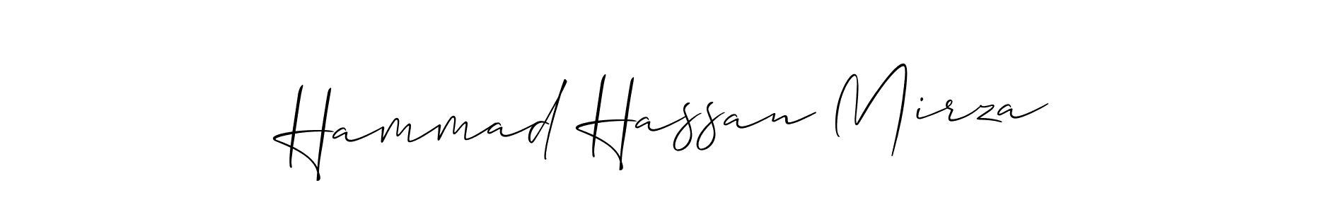 How to make Hammad Hassan Mirza name signature. Use Allison_Script style for creating short signs online. This is the latest handwritten sign. Hammad Hassan Mirza signature style 2 images and pictures png