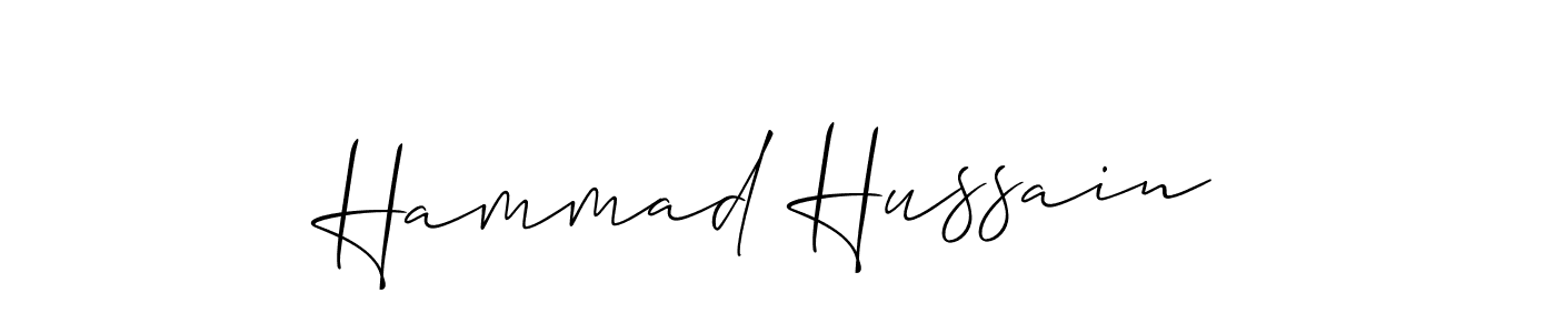 Make a beautiful signature design for name Hammad Hussain. With this signature (Allison_Script) style, you can create a handwritten signature for free. Hammad Hussain signature style 2 images and pictures png