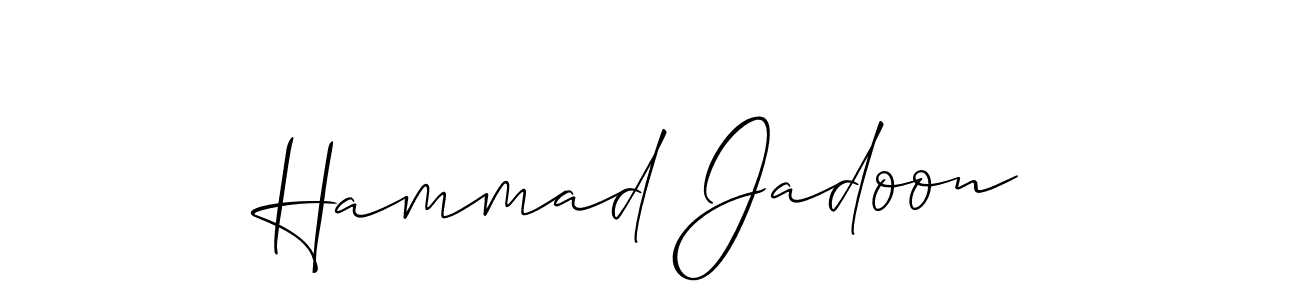 Also You can easily find your signature by using the search form. We will create Hammad Jadoon name handwritten signature images for you free of cost using Allison_Script sign style. Hammad Jadoon signature style 2 images and pictures png