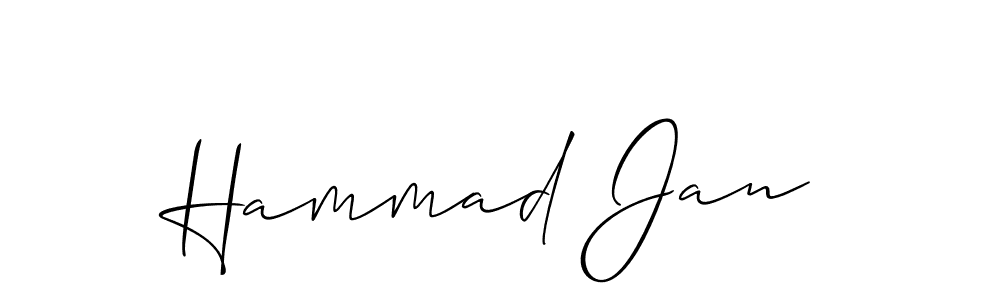 The best way (Allison_Script) to make a short signature is to pick only two or three words in your name. The name Hammad Jan include a total of six letters. For converting this name. Hammad Jan signature style 2 images and pictures png