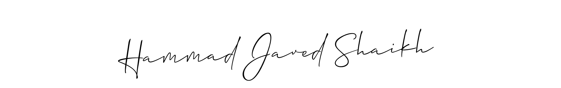 It looks lik you need a new signature style for name Hammad Javed Shaikh. Design unique handwritten (Allison_Script) signature with our free signature maker in just a few clicks. Hammad Javed Shaikh signature style 2 images and pictures png