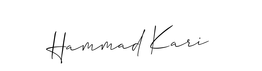 if you are searching for the best signature style for your name Hammad Kari. so please give up your signature search. here we have designed multiple signature styles  using Allison_Script. Hammad Kari signature style 2 images and pictures png