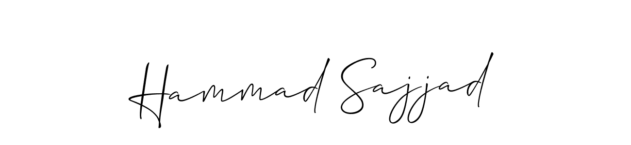 Use a signature maker to create a handwritten signature online. With this signature software, you can design (Allison_Script) your own signature for name Hammad Sajjad. Hammad Sajjad signature style 2 images and pictures png