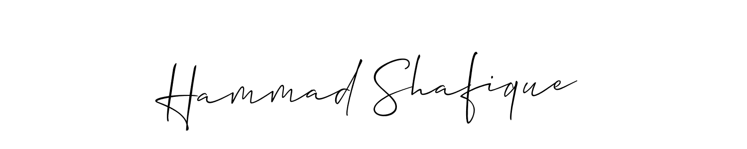 How to make Hammad Shafique name signature. Use Allison_Script style for creating short signs online. This is the latest handwritten sign. Hammad Shafique signature style 2 images and pictures png