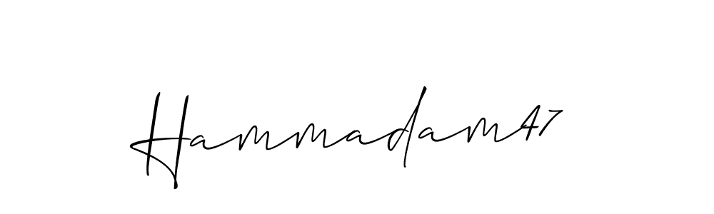 How to Draw Hammadam47 signature style? Allison_Script is a latest design signature styles for name Hammadam47. Hammadam47 signature style 2 images and pictures png