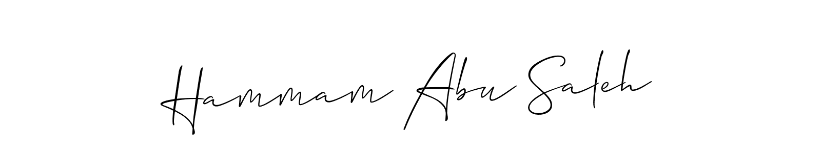 Also we have Hammam Abu Saleh name is the best signature style. Create professional handwritten signature collection using Allison_Script autograph style. Hammam Abu Saleh signature style 2 images and pictures png