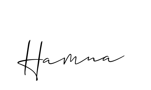 How to make Hamna signature? Allison_Script is a professional autograph style. Create handwritten signature for Hamna name. Hamna signature style 2 images and pictures png