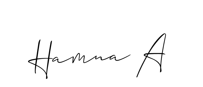 Make a beautiful signature design for name Hamna A. With this signature (Allison_Script) style, you can create a handwritten signature for free. Hamna A signature style 2 images and pictures png