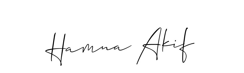 Make a beautiful signature design for name Hamna Akif. With this signature (Allison_Script) style, you can create a handwritten signature for free. Hamna Akif signature style 2 images and pictures png