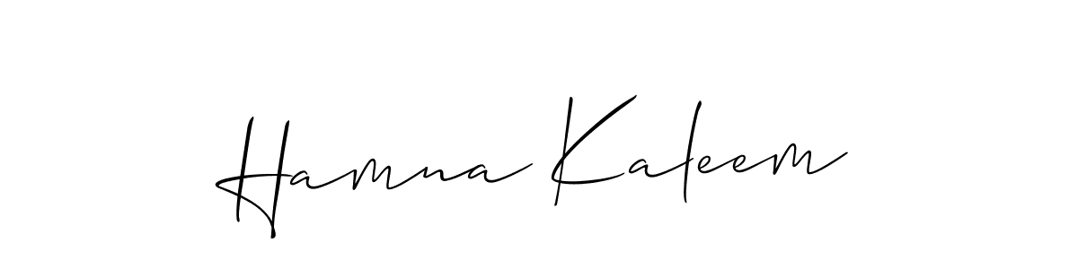 Make a short Hamna Kaleem signature style. Manage your documents anywhere anytime using Allison_Script. Create and add eSignatures, submit forms, share and send files easily. Hamna Kaleem signature style 2 images and pictures png