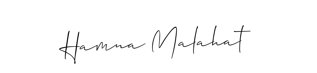 Create a beautiful signature design for name Hamna Malahat. With this signature (Allison_Script) fonts, you can make a handwritten signature for free. Hamna Malahat signature style 2 images and pictures png