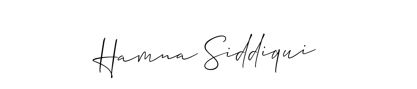 Make a beautiful signature design for name Hamna Siddiqui. With this signature (Allison_Script) style, you can create a handwritten signature for free. Hamna Siddiqui signature style 2 images and pictures png