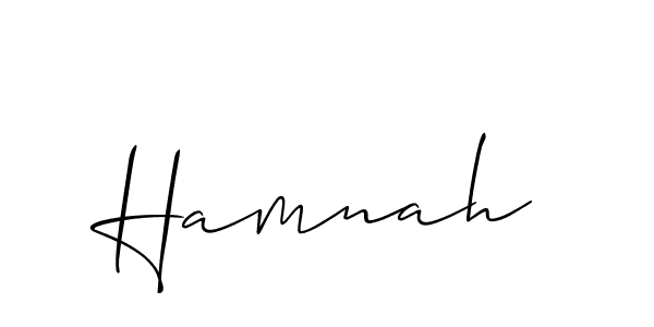 Also we have Hamnah name is the best signature style. Create professional handwritten signature collection using Allison_Script autograph style. Hamnah signature style 2 images and pictures png