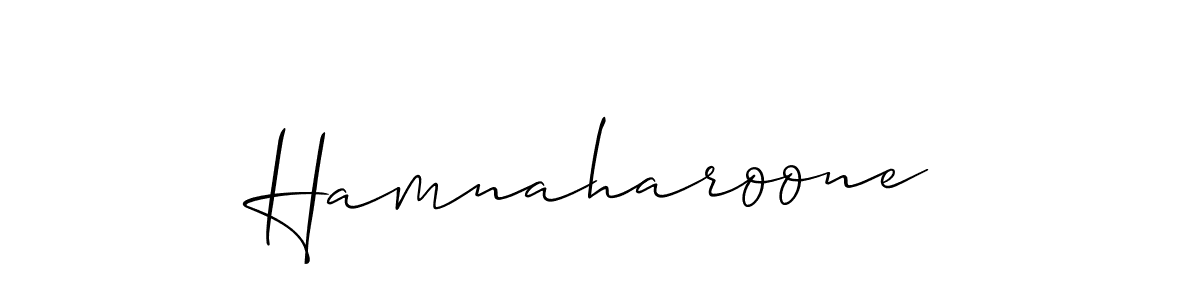 Design your own signature with our free online signature maker. With this signature software, you can create a handwritten (Allison_Script) signature for name Hamnaharoone. Hamnaharoone signature style 2 images and pictures png