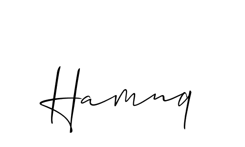 Hamnq stylish signature style. Best Handwritten Sign (Allison_Script) for my name. Handwritten Signature Collection Ideas for my name Hamnq. Hamnq signature style 2 images and pictures png