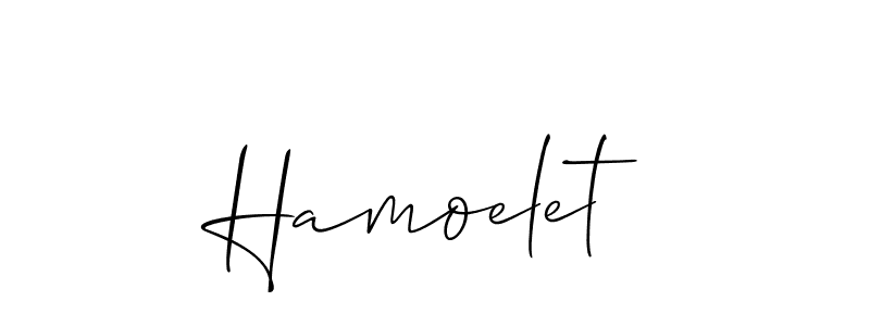Also we have Hamoelet name is the best signature style. Create professional handwritten signature collection using Allison_Script autograph style. Hamoelet signature style 2 images and pictures png