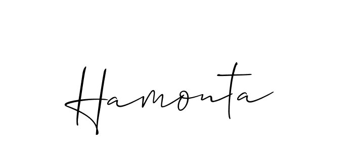 The best way (Allison_Script) to make a short signature is to pick only two or three words in your name. The name Hamonta include a total of six letters. For converting this name. Hamonta signature style 2 images and pictures png