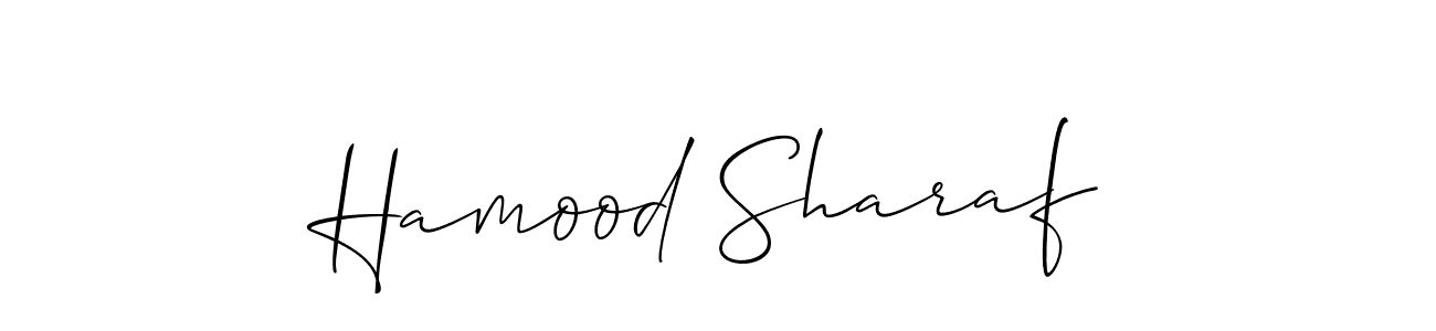 How to make Hamood Sharaf name signature. Use Allison_Script style for creating short signs online. This is the latest handwritten sign. Hamood Sharaf signature style 2 images and pictures png