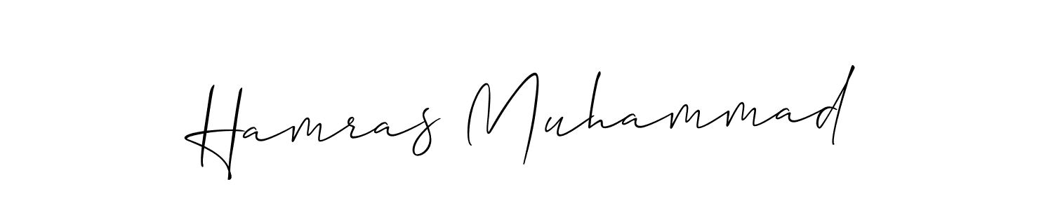 The best way (Allison_Script) to make a short signature is to pick only two or three words in your name. The name Hamras Muhammad include a total of six letters. For converting this name. Hamras Muhammad signature style 2 images and pictures png