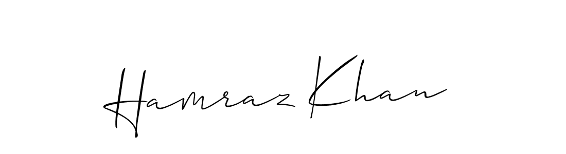 Make a beautiful signature design for name Hamraz Khan. With this signature (Allison_Script) style, you can create a handwritten signature for free. Hamraz Khan signature style 2 images and pictures png