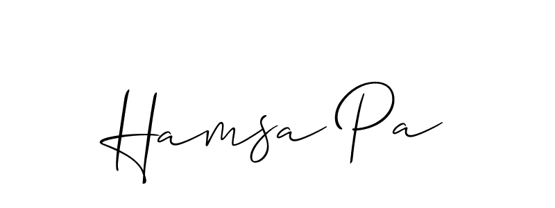 It looks lik you need a new signature style for name Hamsa Pa. Design unique handwritten (Allison_Script) signature with our free signature maker in just a few clicks. Hamsa Pa signature style 2 images and pictures png