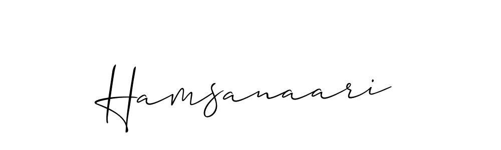 How to make Hamsanaari name signature. Use Allison_Script style for creating short signs online. This is the latest handwritten sign. Hamsanaari signature style 2 images and pictures png