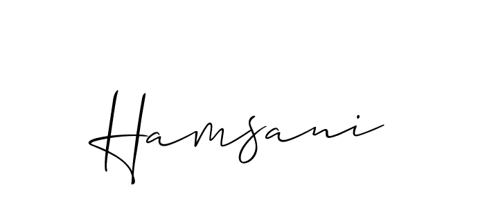 How to make Hamsani name signature. Use Allison_Script style for creating short signs online. This is the latest handwritten sign. Hamsani signature style 2 images and pictures png