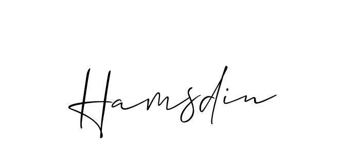 Make a short Hamsdin signature style. Manage your documents anywhere anytime using Allison_Script. Create and add eSignatures, submit forms, share and send files easily. Hamsdin signature style 2 images and pictures png