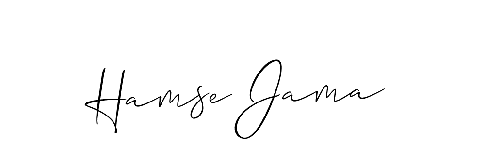 Create a beautiful signature design for name Hamse Jama. With this signature (Allison_Script) fonts, you can make a handwritten signature for free. Hamse Jama signature style 2 images and pictures png