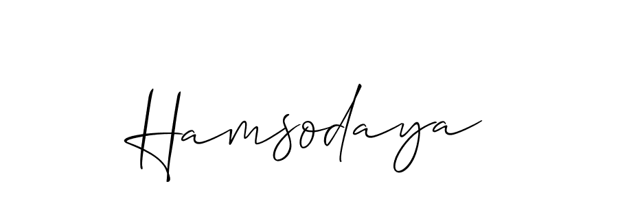 Make a beautiful signature design for name Hamsodaya. With this signature (Allison_Script) style, you can create a handwritten signature for free. Hamsodaya signature style 2 images and pictures png
