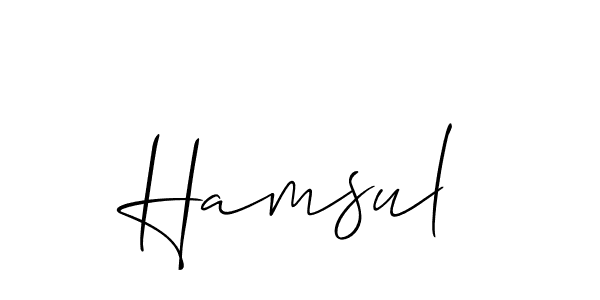 Make a beautiful signature design for name Hamsul. With this signature (Allison_Script) style, you can create a handwritten signature for free. Hamsul signature style 2 images and pictures png