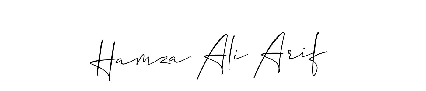 Allison_Script is a professional signature style that is perfect for those who want to add a touch of class to their signature. It is also a great choice for those who want to make their signature more unique. Get Hamza Ali Arif name to fancy signature for free. Hamza Ali Arif signature style 2 images and pictures png