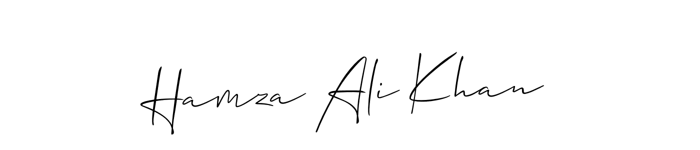 How to make Hamza Ali Khan name signature. Use Allison_Script style for creating short signs online. This is the latest handwritten sign. Hamza Ali Khan signature style 2 images and pictures png