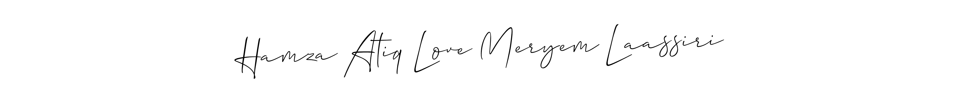 You can use this online signature creator to create a handwritten signature for the name Hamza Atiq Love Meryem Laassiri. This is the best online autograph maker. Hamza Atiq Love Meryem Laassiri signature style 2 images and pictures png