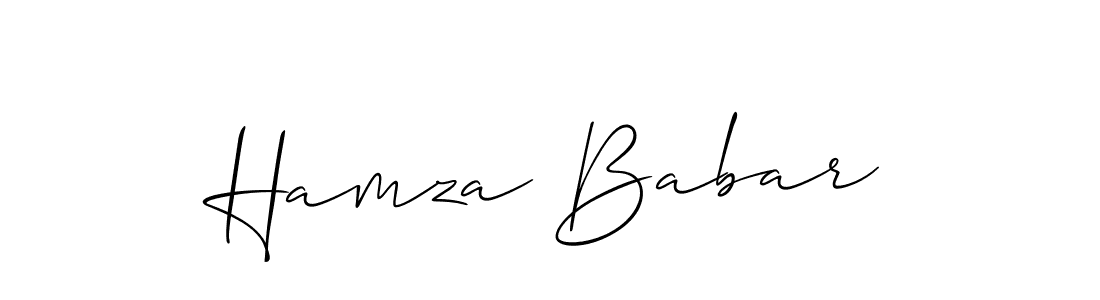Use a signature maker to create a handwritten signature online. With this signature software, you can design (Allison_Script) your own signature for name Hamza Babar. Hamza Babar signature style 2 images and pictures png