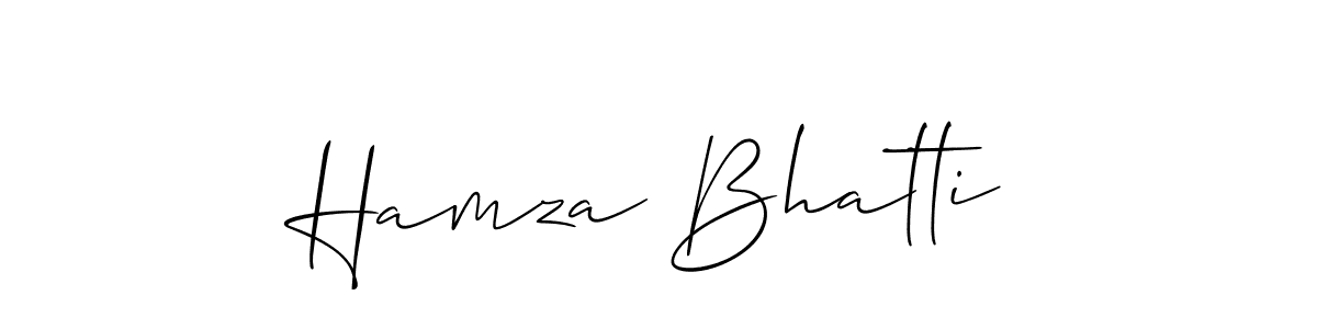 Also we have Hamza Bhatti name is the best signature style. Create professional handwritten signature collection using Allison_Script autograph style. Hamza Bhatti signature style 2 images and pictures png