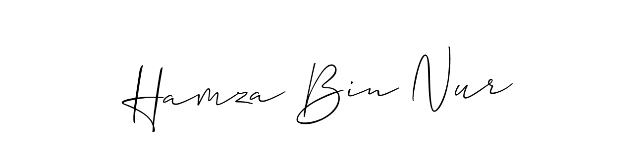 How to make Hamza Bin Nur signature? Allison_Script is a professional autograph style. Create handwritten signature for Hamza Bin Nur name. Hamza Bin Nur signature style 2 images and pictures png