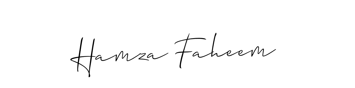 Design your own signature with our free online signature maker. With this signature software, you can create a handwritten (Allison_Script) signature for name Hamza Faheem. Hamza Faheem signature style 2 images and pictures png