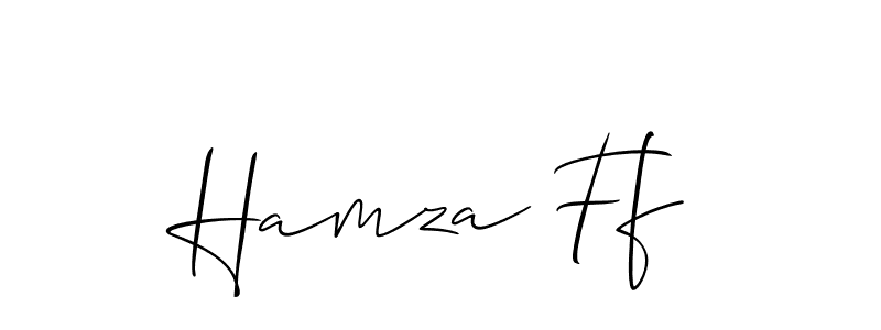 How to make Hamza Ff name signature. Use Allison_Script style for creating short signs online. This is the latest handwritten sign. Hamza Ff signature style 2 images and pictures png