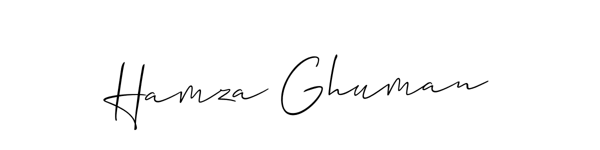 Design your own signature with our free online signature maker. With this signature software, you can create a handwritten (Allison_Script) signature for name Hamza Ghuman. Hamza Ghuman signature style 2 images and pictures png