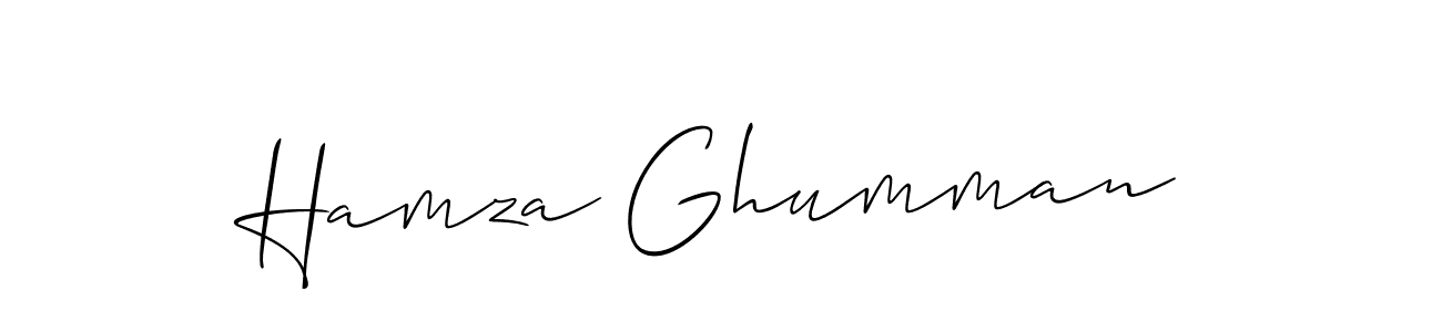 Hamza Ghumman stylish signature style. Best Handwritten Sign (Allison_Script) for my name. Handwritten Signature Collection Ideas for my name Hamza Ghumman. Hamza Ghumman signature style 2 images and pictures png