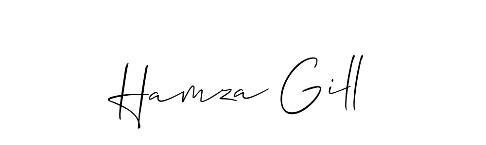 Also You can easily find your signature by using the search form. We will create Hamza Gill name handwritten signature images for you free of cost using Allison_Script sign style. Hamza Gill signature style 2 images and pictures png